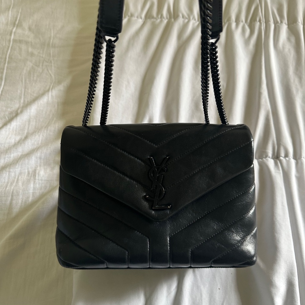 Yves Saint Laurent Black Quilted Leather Chain Shoulder Bag - Picture 6 of 16
